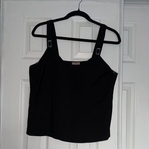 Black Sleeveless Boxy Tank Top. Brazilian